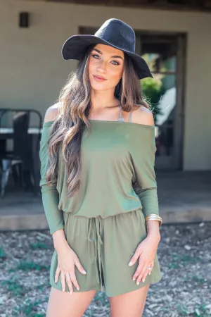 The Poolside Olive Green Romper