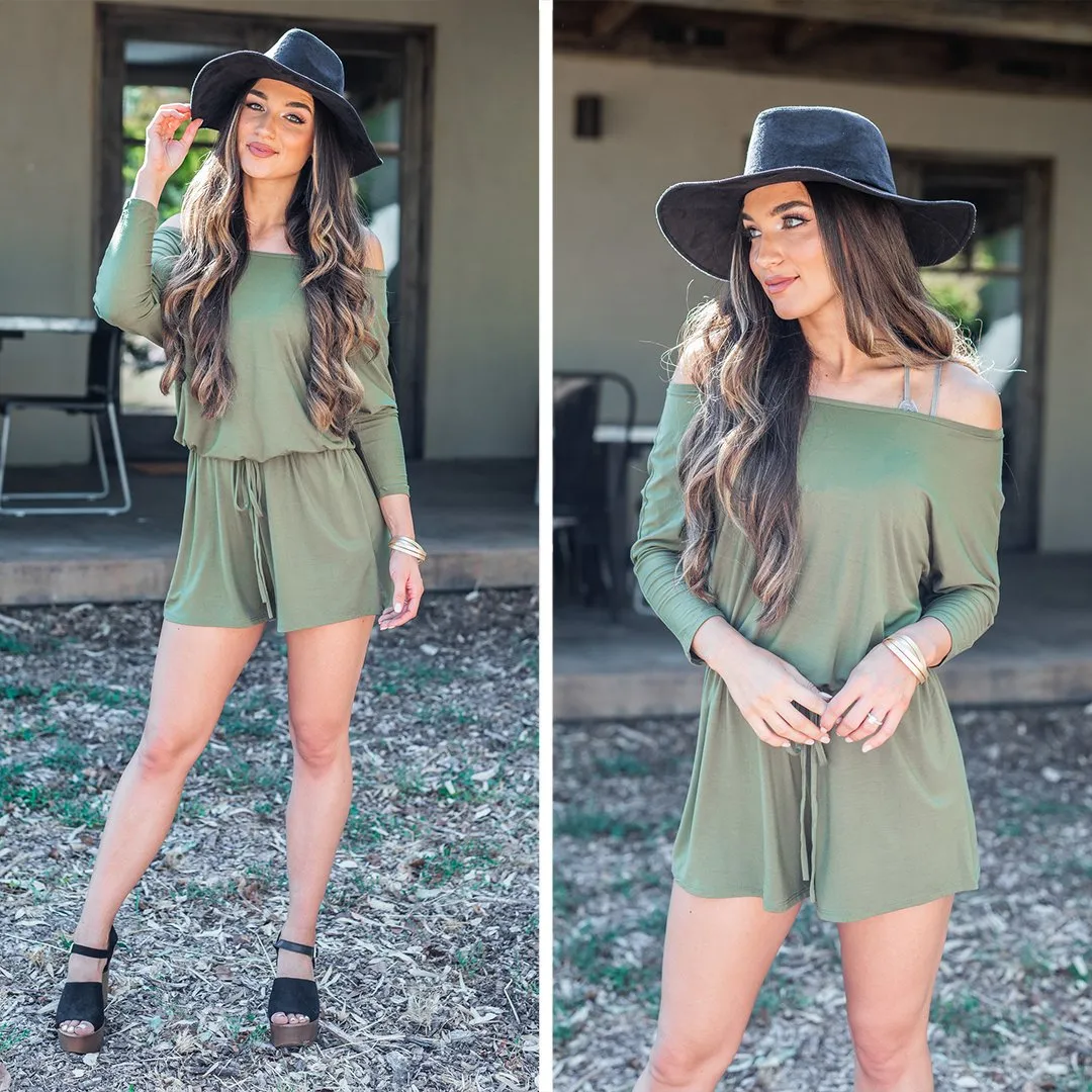 The Poolside Olive Green Romper