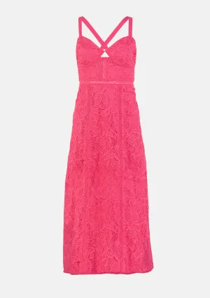 Tie Back Lace Midi Dress