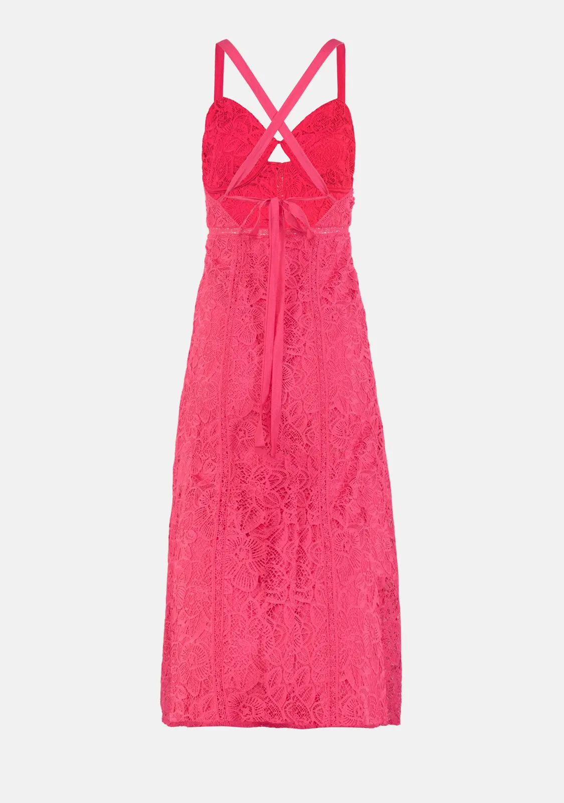 Tie Back Lace Midi Dress