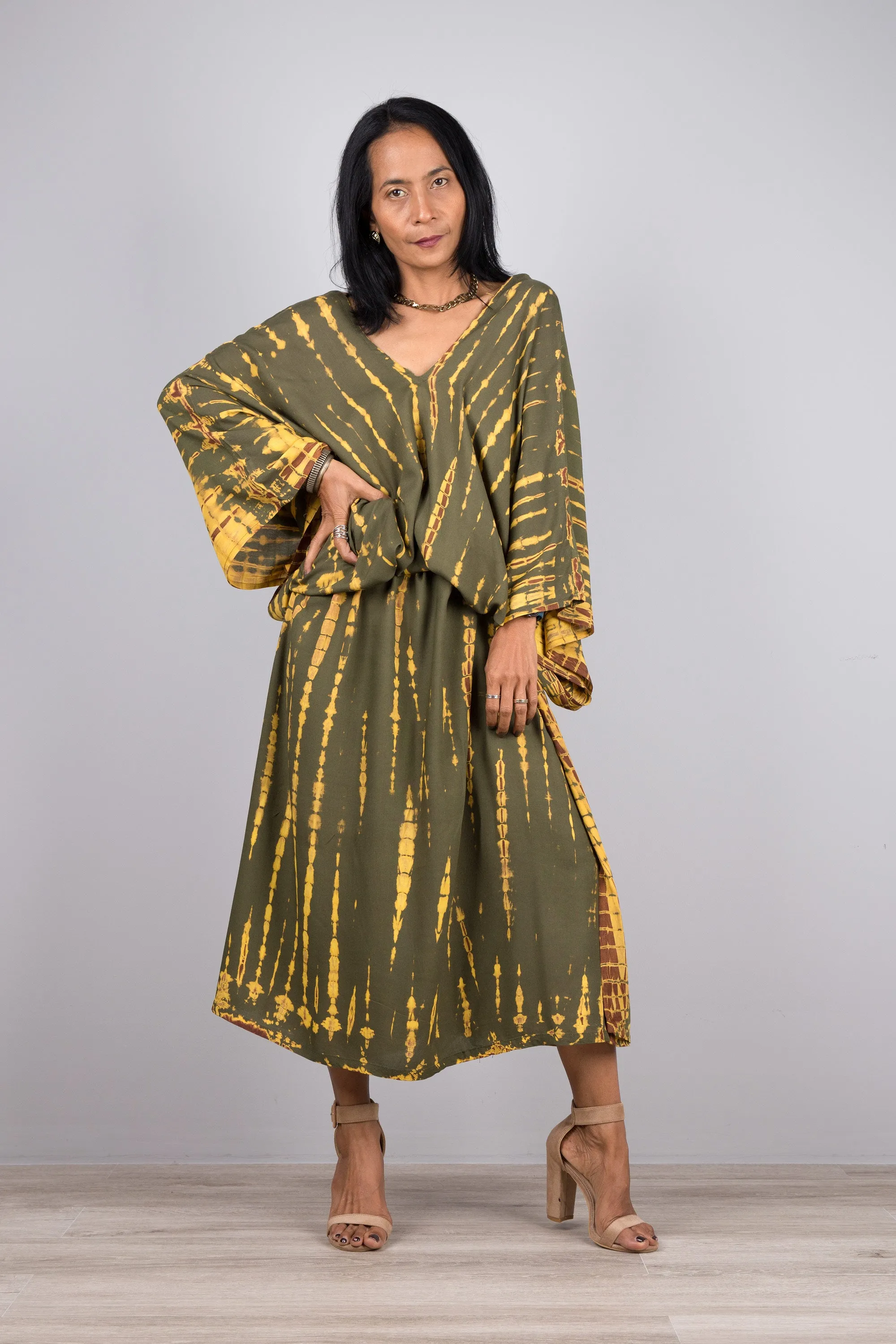 Tie dye kaftan, Beach dress, Long Maxi dress, resort Kaftan, Summer kaftan,