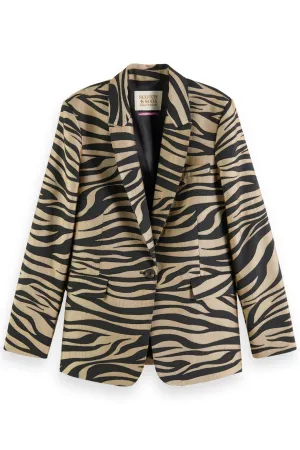 TIGER JACQUARD SINGLE BREASTED BLAZER