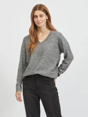 Vielle V-Neck Jumper (Grey)