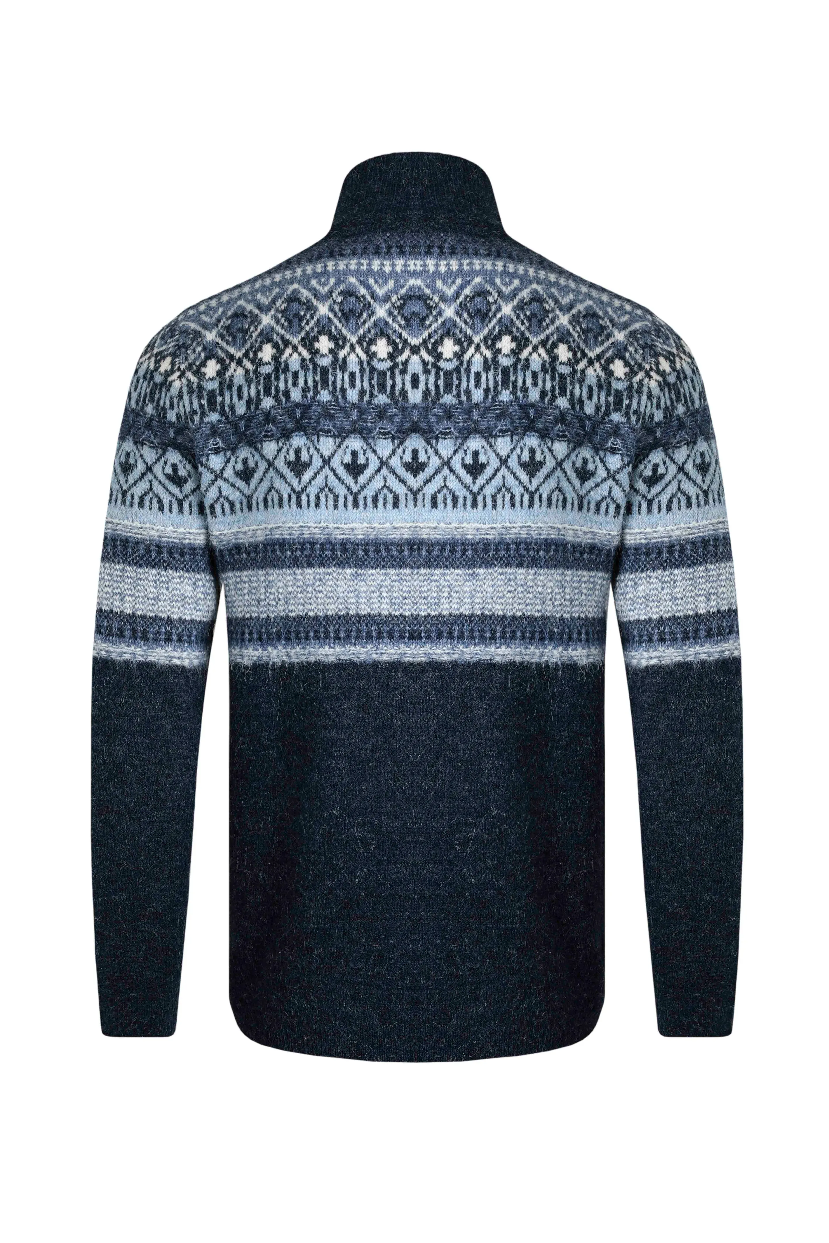 Weird Fish M Navy Yarmouth Eco 1/4 Zip Fair Isle Jumper