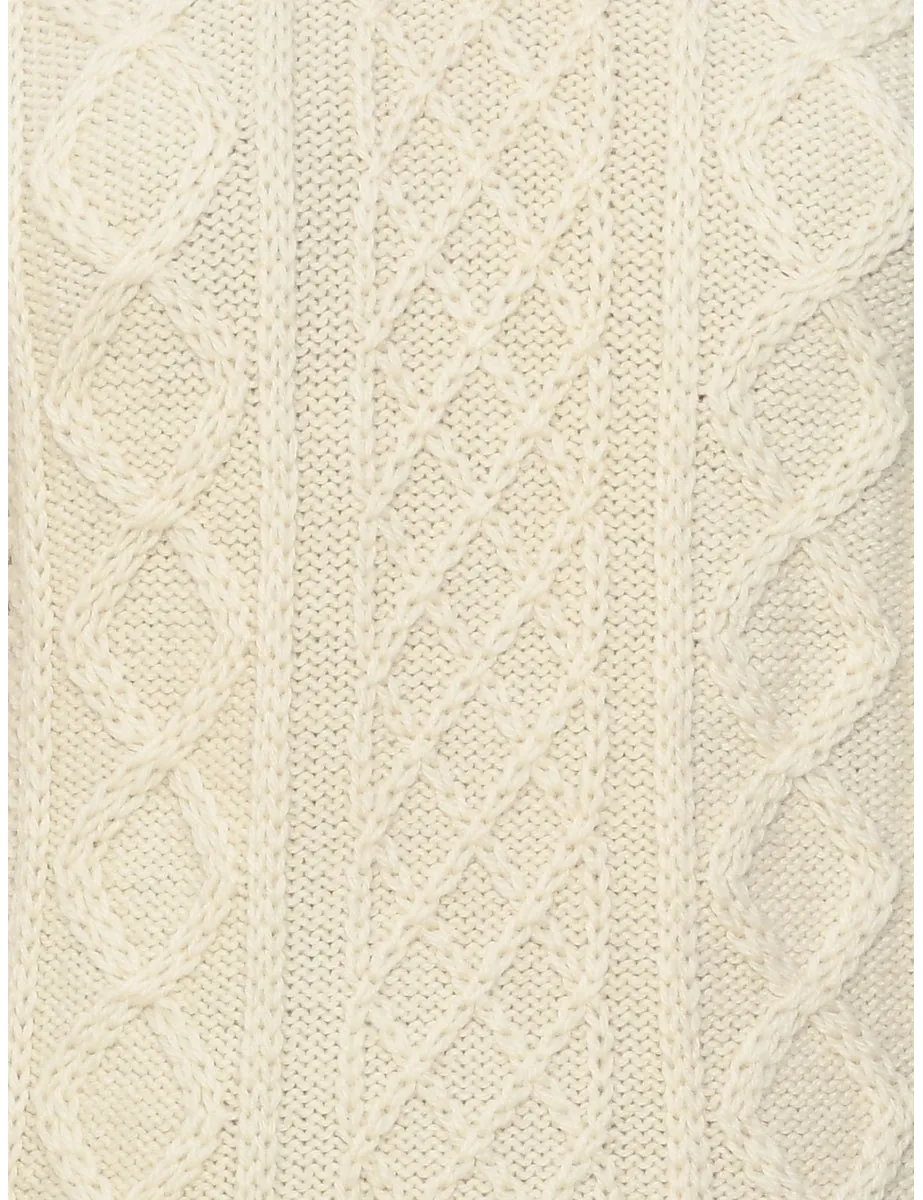 Wool Cable Knit Turtleneck Jumper - S
