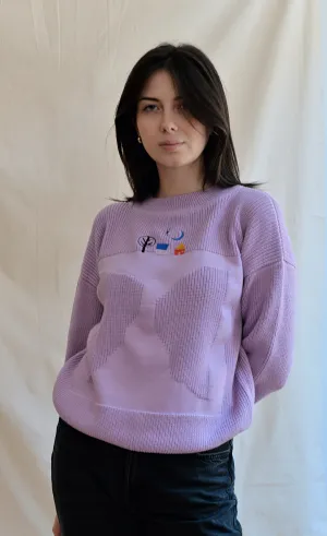 x Ulrike Lea Moormann collab MOA jumper blueberry milk
