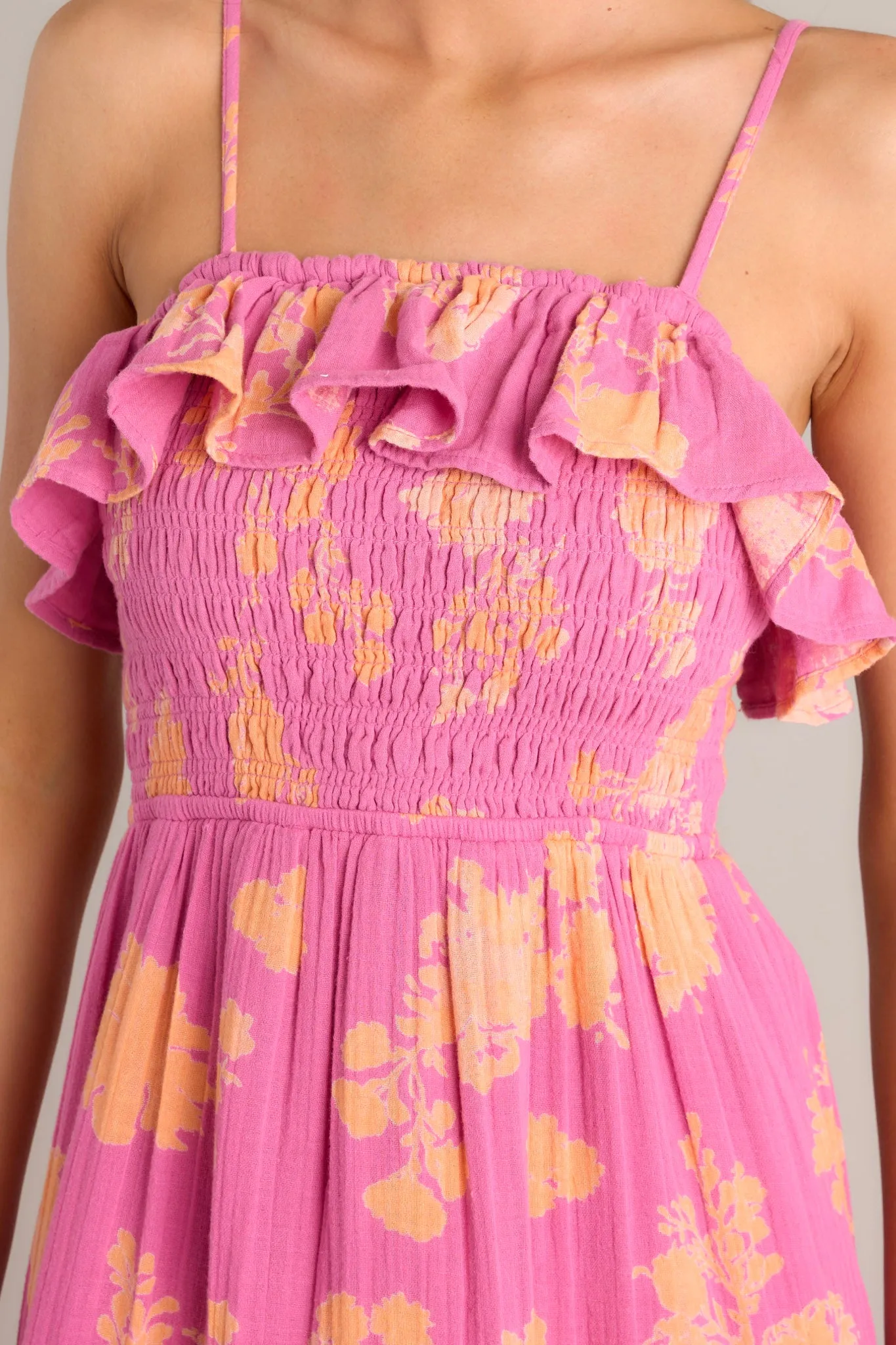 Z-Supply Bahari Sunshine Floral Pink Midi Dress