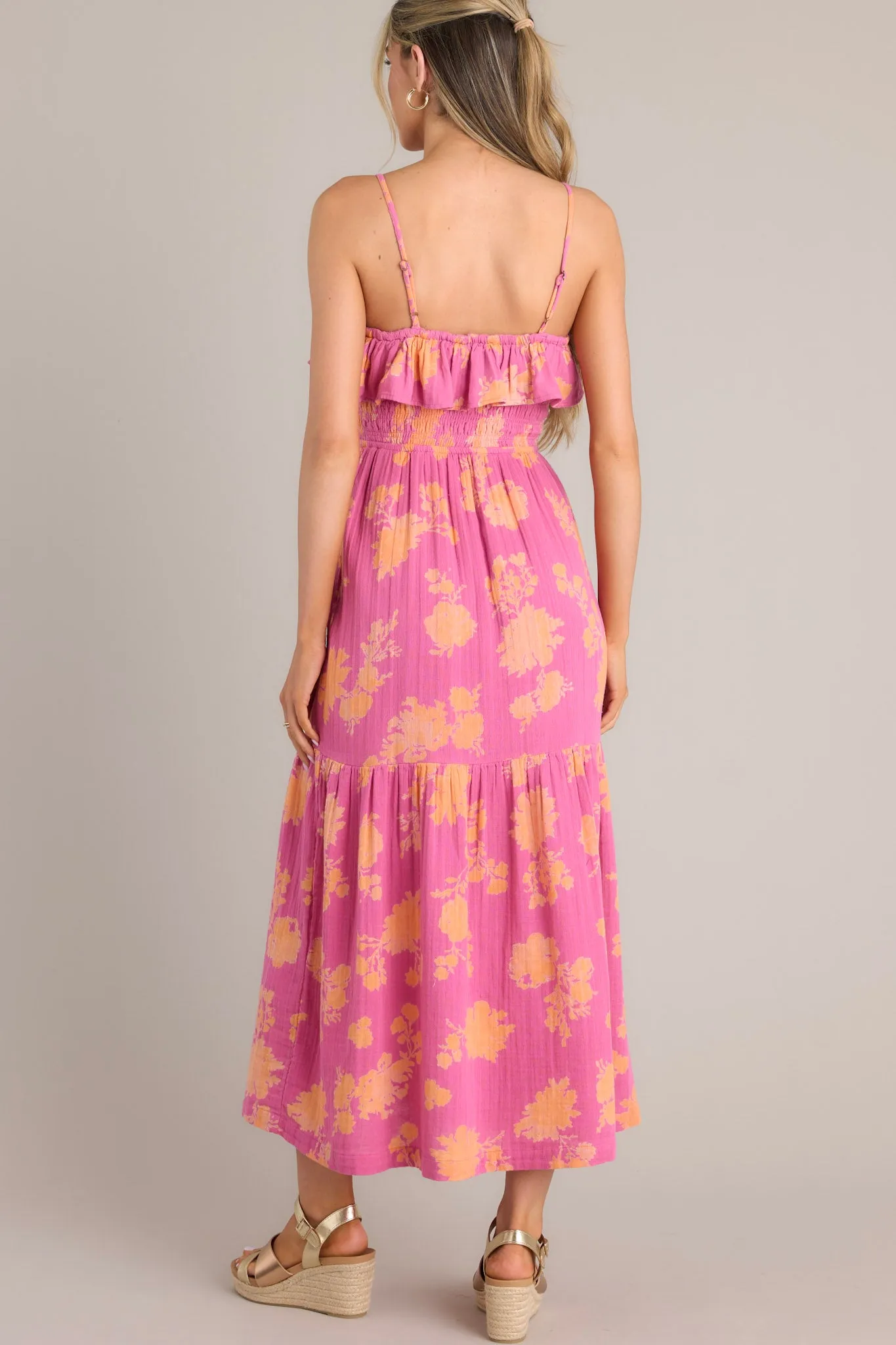 Z-Supply Bahari Sunshine Floral Pink Midi Dress